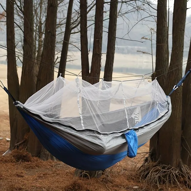 Anti-cottage double hammock with mosquito net for outdoor camping and home use