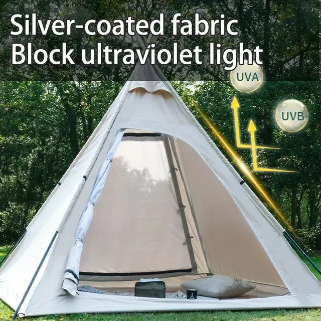 Outdoor Camping Prenosný pyramídový Stan, odolný proti dažďu, Powered Oxford Kemping Stan