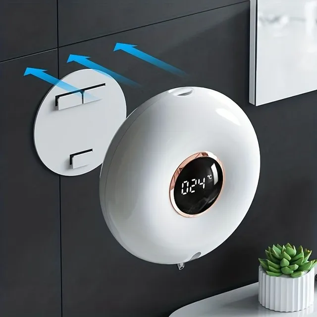 1ks automatický dávkovač pěnového mýdla s LED displejem a infračerveným senzorem - snadné a pohodlné řešení pro mytí rukou pro váš domov, koupelnové doplňky