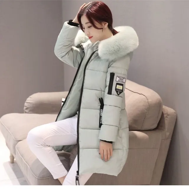 Women's winter jacket with distinctive collar and patches