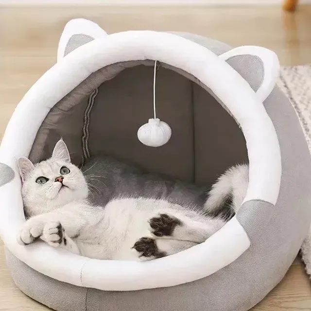 Teplá posteľ pre mačky a malé plemená psov - útulný dom pre vášho domáceho maznáčika