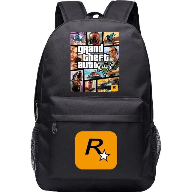 Plátěný batoh pro teenagery s motivy hry Grand Theft Auto 5