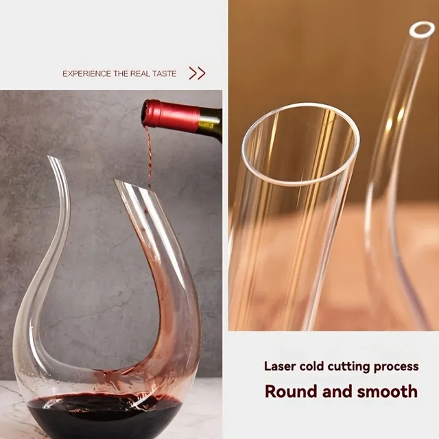 Crystal wine carafe in the shape of a harp - elegant carafe and pearlator