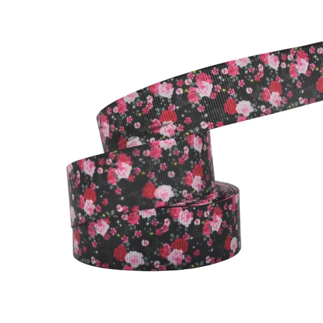 Elastic belt with printing sunflowers - 25 mm, 4.5 meters