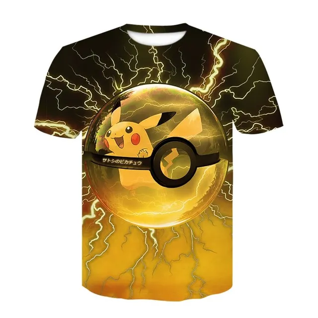 Stylish unisex T-shirt with 3D printing of great Pokemon