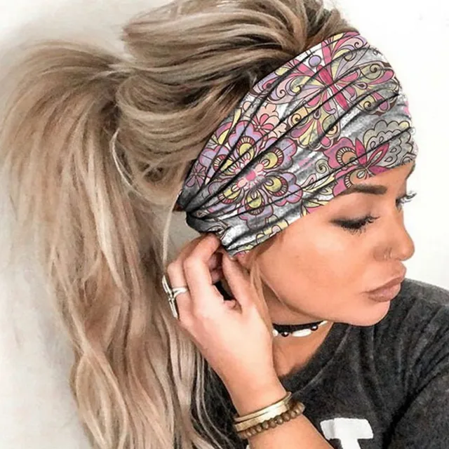 Women's wide fabric multicoloured headband 26
