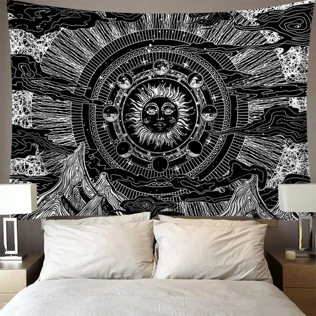 Wall tapestry with moon motif