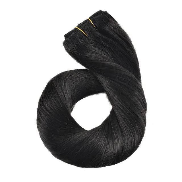 Extensions de cheveux naturels à clip pour femmes et filles - lisses, Remy, pour un usage quotidien