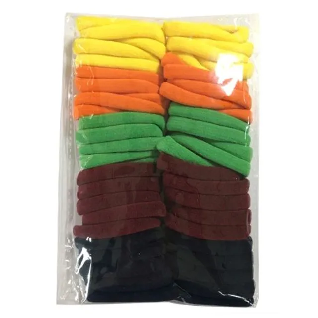 Colored hair elastics - 50 pcs