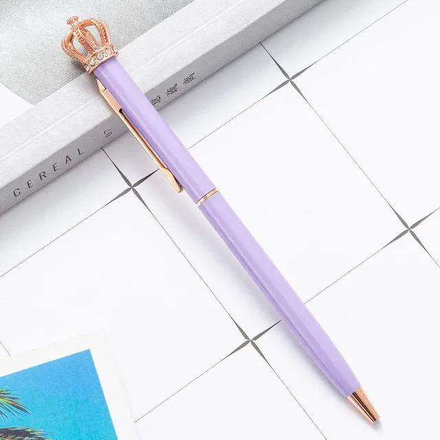 Luxury office pen with crown-shaped decoration