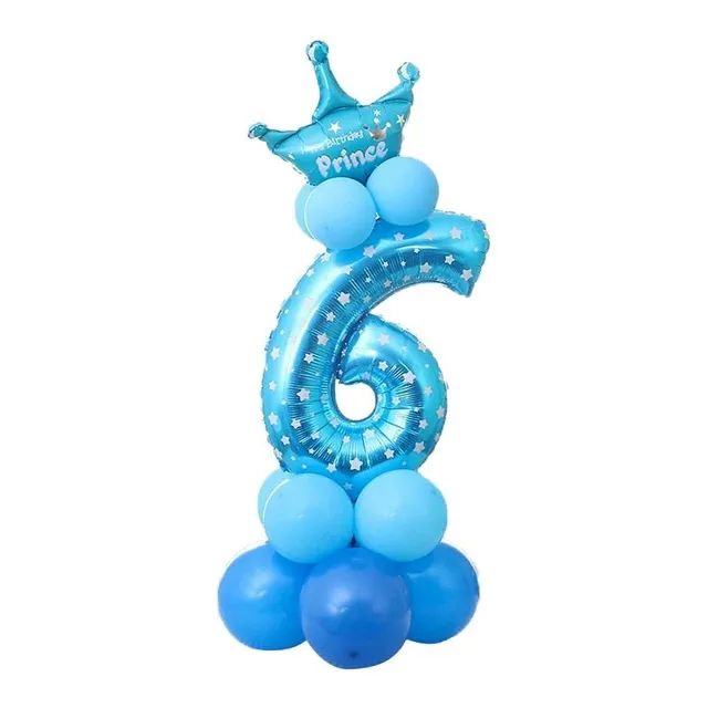 Léggömbök koronával - Születésnapi számok