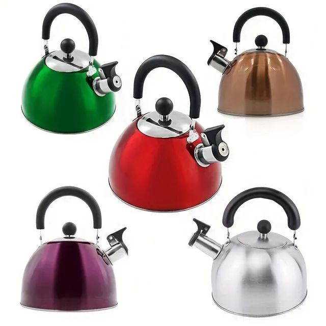 2500ml stainless steel tea kettle for charcoal, gas, electricity and ceramics - easy to clean and re-usable