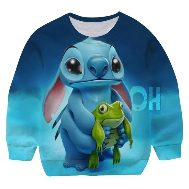 Detská módna mikina bez kapucne s motívom Stitch