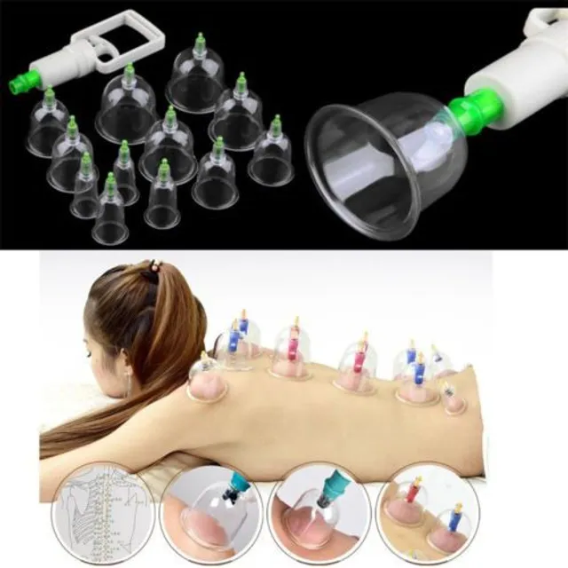 Massage set with vacuum flasks