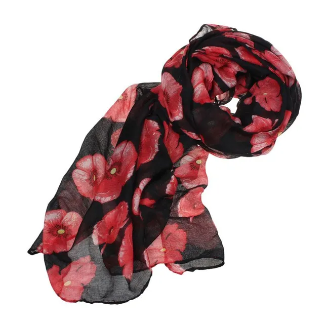 Fashion scarf with flower pattern