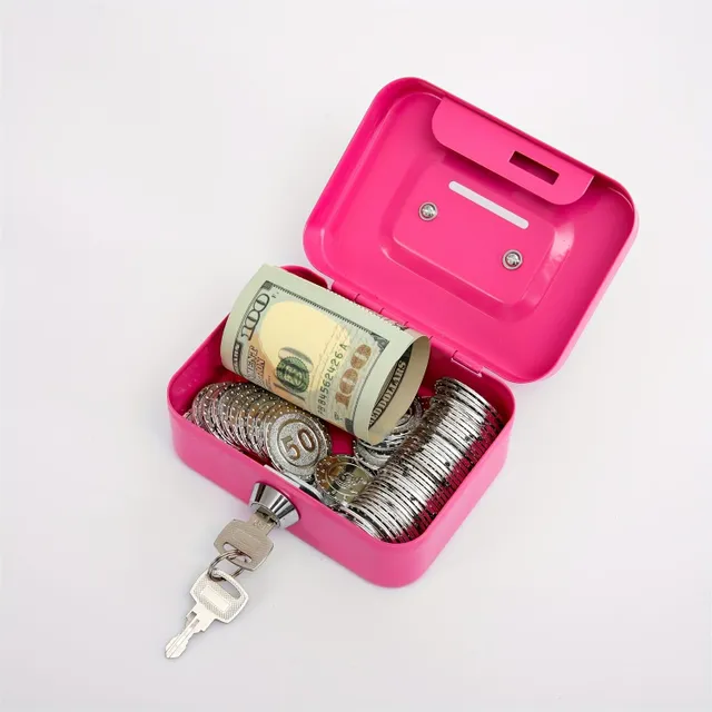 Safe Cashier On Money With Code: Resistant Metal Box With Storage Space