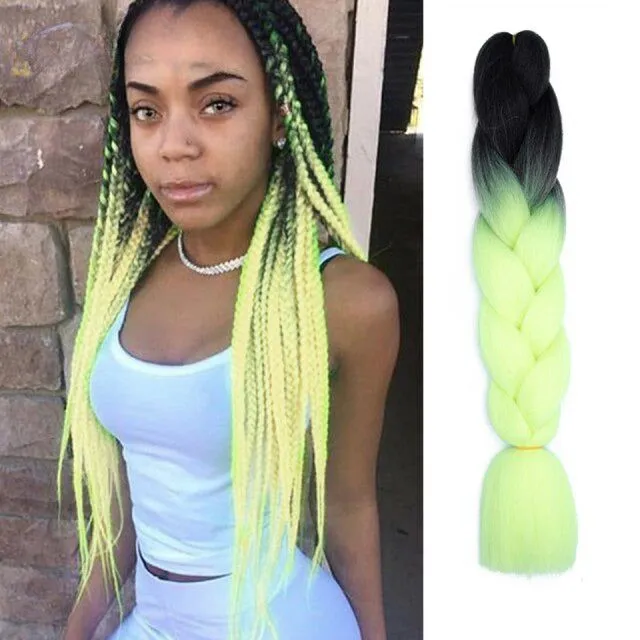 Ombre kanekalon hair on braids - more variants