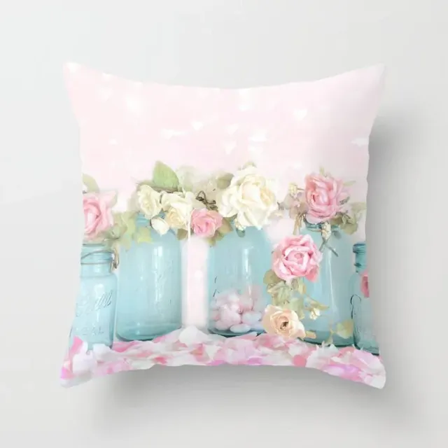 Gentle pillowcase with flower motif 45 x 45 cm