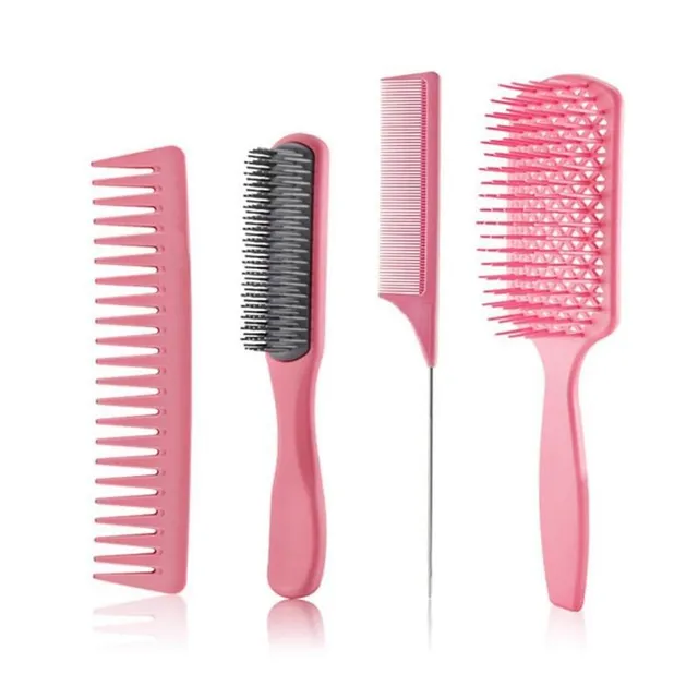 Professional set of modern single color hair brushes 4 pieces Tegan