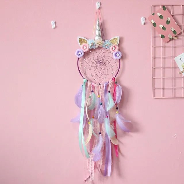 Shining dream catcher in a beautiful unicorn decor