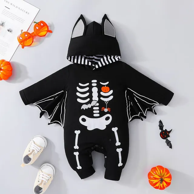 Children's black bat costume for Halloween