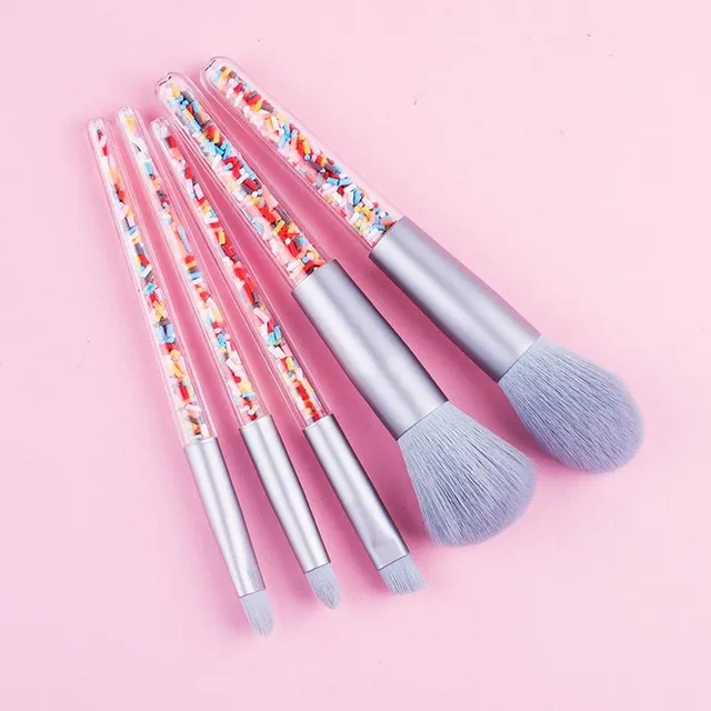 Set de pensule cosmetice de lux în două variante de culori cu mâner decorativ
