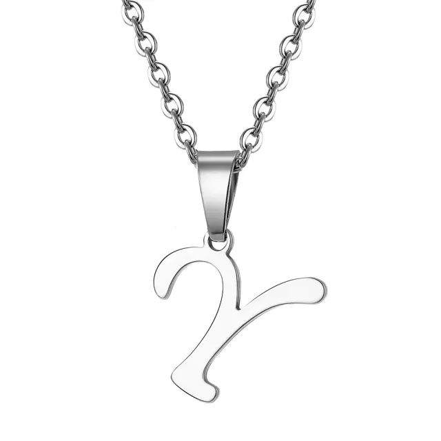 Necklace with letter of steel - Pendant with letter of stainless steel