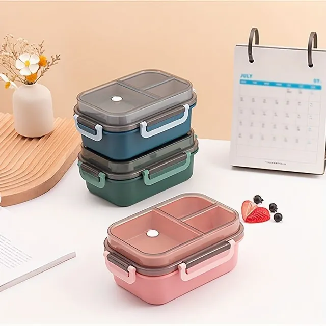 Practical two-storey microwave food box with spoon