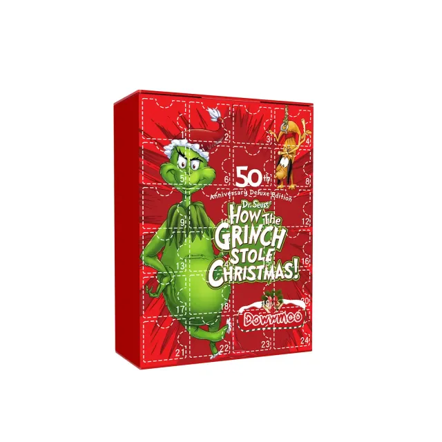 Vianočný adventný kalendár s postavami slávneho príbehu Grinch