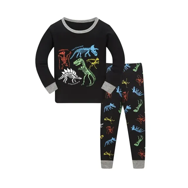 Two-piece pajamas for children with long sleeve and long pants with cheerful pictures