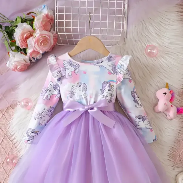 Rochiță de tulle de Crăciun pentru fetițe cu mâneci lungi - O ținută adorabilă și elegantă pentru sărbători pentru copii și prichindei, Cadou ideal