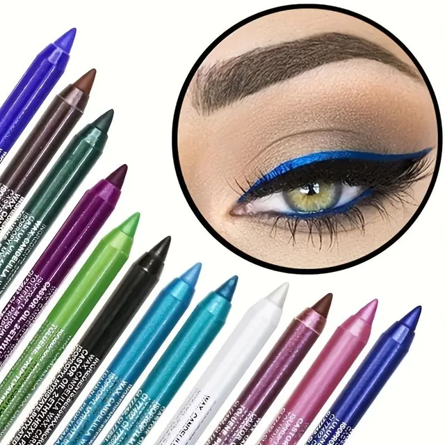 Waterproof pencil for coloured liners, shadows and lips - smudge-free