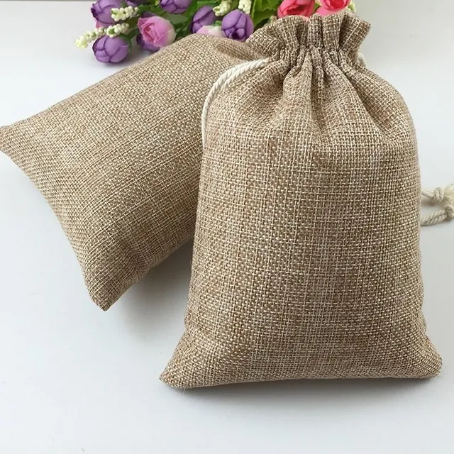 Gift bag made of burlap 10 pcs