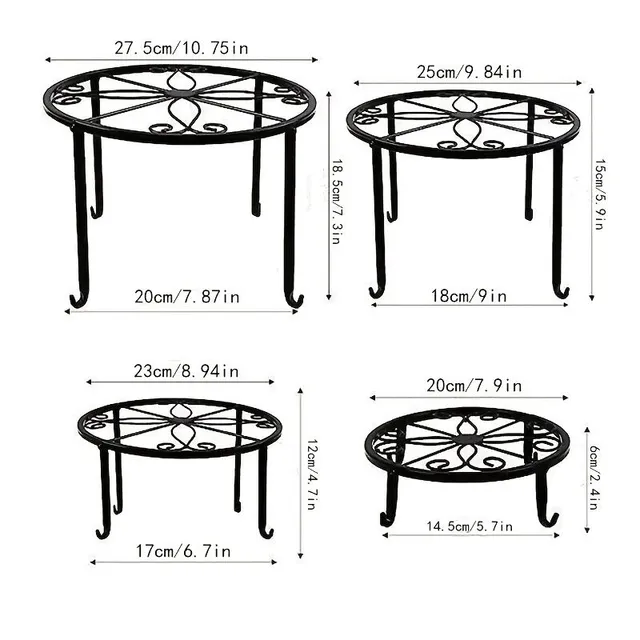 Flower stand 4v1 - Iron, outdoor/indoor, for balcony, herbs, orchids
