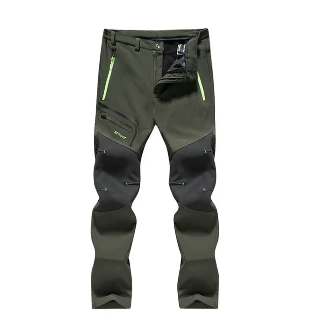 Men's windproof outdoor trousers in different colours GREEN-summer S