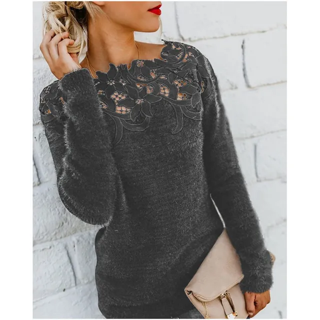 Women's elegant sweater with Samantha lace