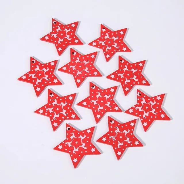 Wooden Christmas ornaments 10 pcs C585