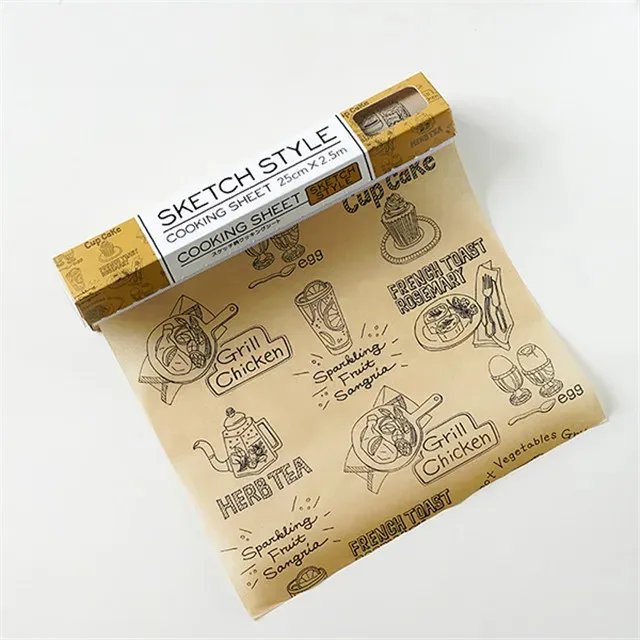 Non-sticky oil paper - waxed food packaging paper, several color variants