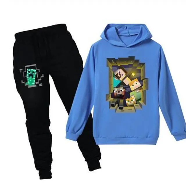 Children's spring tracksuit with Minecraft printing