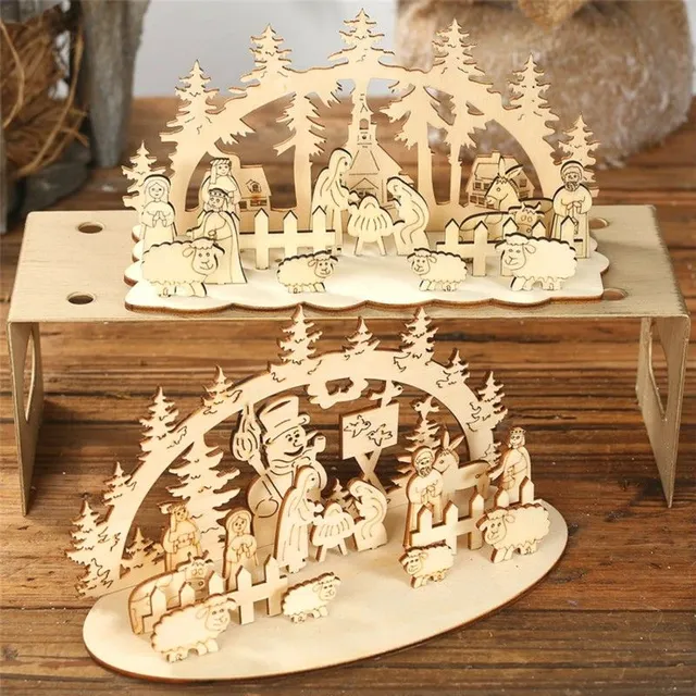 Wooden nativity scenery