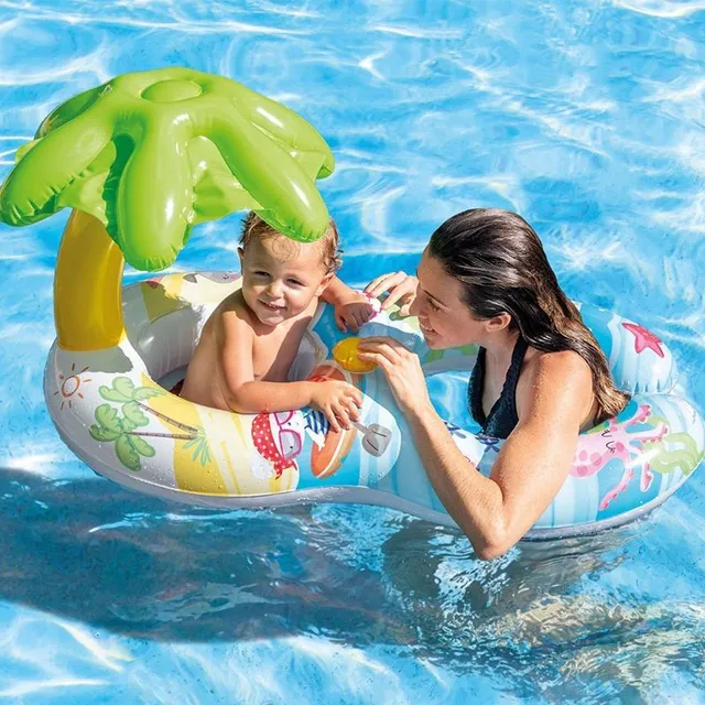Inflatable ring for mother with baby with shower