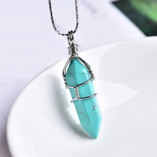 Necklace with natural crystal