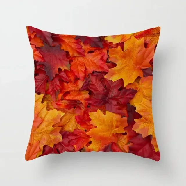 Pillow coating with motive of red maple leaf for decoration of office and home car