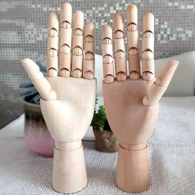 Wooden model of a hand