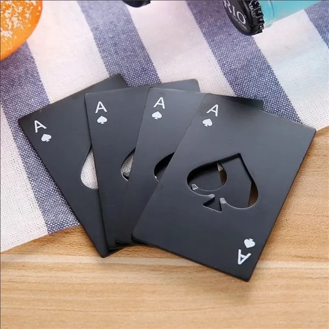 Pocket bottle opener in the shape of a playing card - Ace of Spades