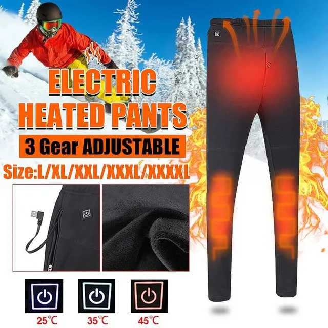 Men's winter outdoor waterproof USB charging heated pants