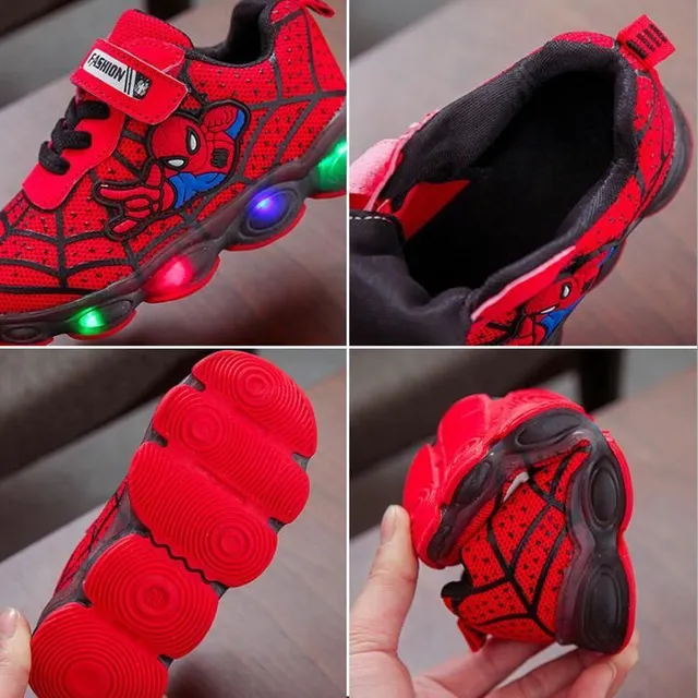 Papuci sport pentru copii cu lumină și motivul supereroului preferat