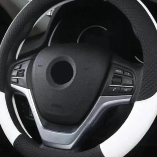 Leather steering wheel cover