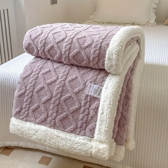 Smooth double-sided fleece blanket, suitable for autumn, winter and summer air conditioning