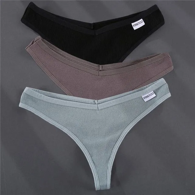 Quality cotton thong set 3 pieces